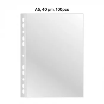 AD Class PUNCHED POCKET Kristallklar A5 40 µm, Beutel mit 100 Stück