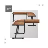 Holz-Eckschreibtisch mark adler Leader 5.5 WN – Spanplatte, Stahlrahmen, 1470×1120×740 mm