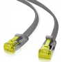 Helos - Patchkabel - RJ-45 (M) auf RJ-45 (M) - 50 cm - U/FTP - CAT 6a - Flach - Grau