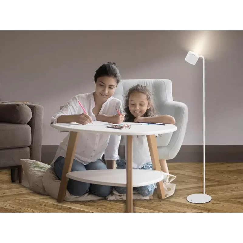 Beper P201UTP305 aufladbare höhenverstellbare LED-Lampe, stehend und wandmontierbar, 2,3 W, dimmbar, weiß