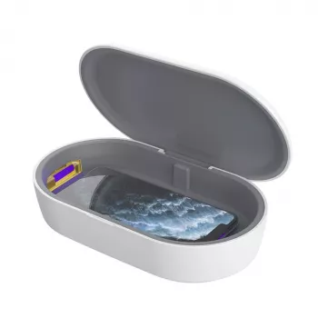 Devia Kabellose Ladestation mit Desinfektionsbox, Weiß