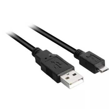 USB 2.0 Kabel, USB-A Stecker > Micro-USB Stecker schwarz, 0,5 Meter, doppelt geschirmt