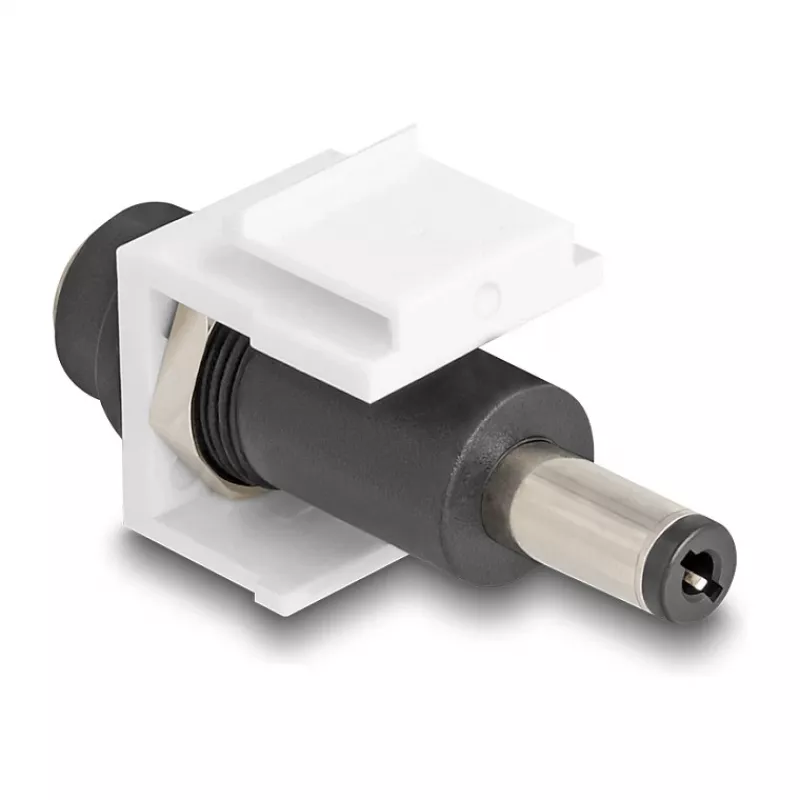 DeLOCK Keystone-Modul DC 5,5 x 2,1 mm Buchse auf Stecker weiß