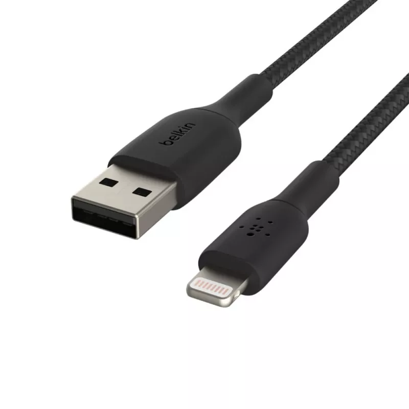 Cable Braided USB-Lightning 1m Black