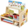 Melissa & Doug Holz-Sandwichtheke mit Aufschnittmaschine – 56-teiliges Spiellebensmittel-Set – FSC-zertifiziert
