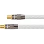 SAT-Antennenkabel, IEC/Koax-Stecker auf Buchse, goldbeschichtet, Schirmungsmaß 120 dB, 75 Ohm, Nylonummantelung Weiß, 3 m, PYTHON® Serie (GC-M2004)