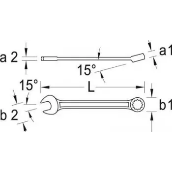 Kombinationsschlüssel Gedore 6101190 Tiefe 115 mm Höhe 60 mm Gewicht 392 g