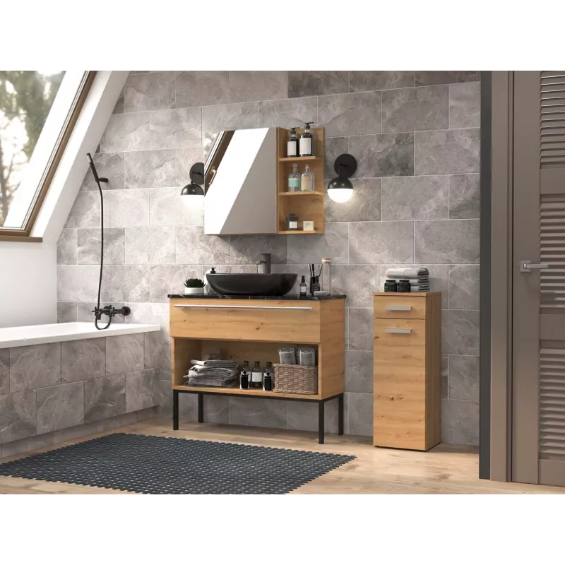 Topeshop NEL V DS ARTISAN Badezimmerschrank Eiche