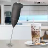 Clatronic MS 3089 batteriebetriebener Milchaufschäumer, Schwarz/Edelstahl