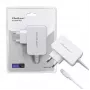 Qoltec 51039 65 W USB-C-PD-Netzteil, 5–20,3 V, 2–3,25 A, integriertes USB-C-Kabel, Weiß