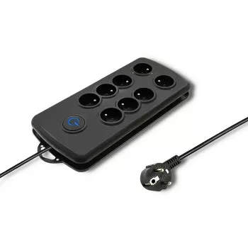 Überspannungsschutz Qoltec 50161 Schwarz 8 AC-Steckdosen 230 V