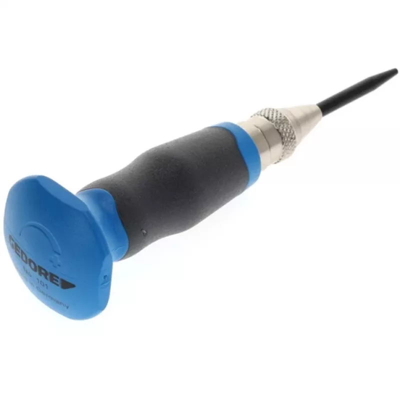 Gedore 101 8722880 Automatik-Körner mit Spitze und Handschutz, 60–130 N, 130 mm, Schwarz/Blau