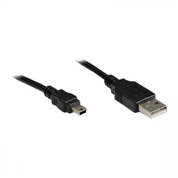 Verbindungskabel USB 2.0 Stecker A auf Mini-B Stecker 5-polig, schwarz, 0,3 m, Good Connections® (3310-AM03)