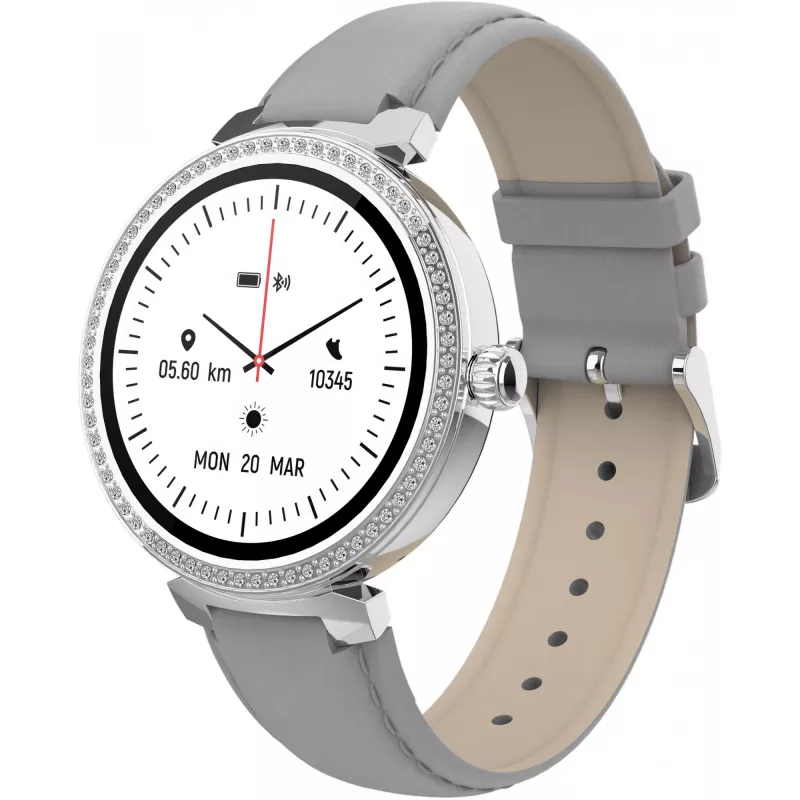 Denver SWC-342GR Smartwatch, 1,2 Zoll IPS, Grau