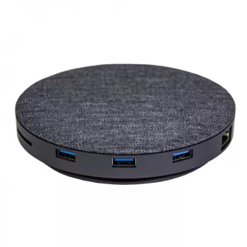 Devia UFO 10-in-1 USB-C-Hub mit kabellosem Ladegerät, Grau