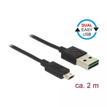 USB-Kabel DeLOCK 83850 USB 2.0 2m USB A auf Micro-USB B Schwarz