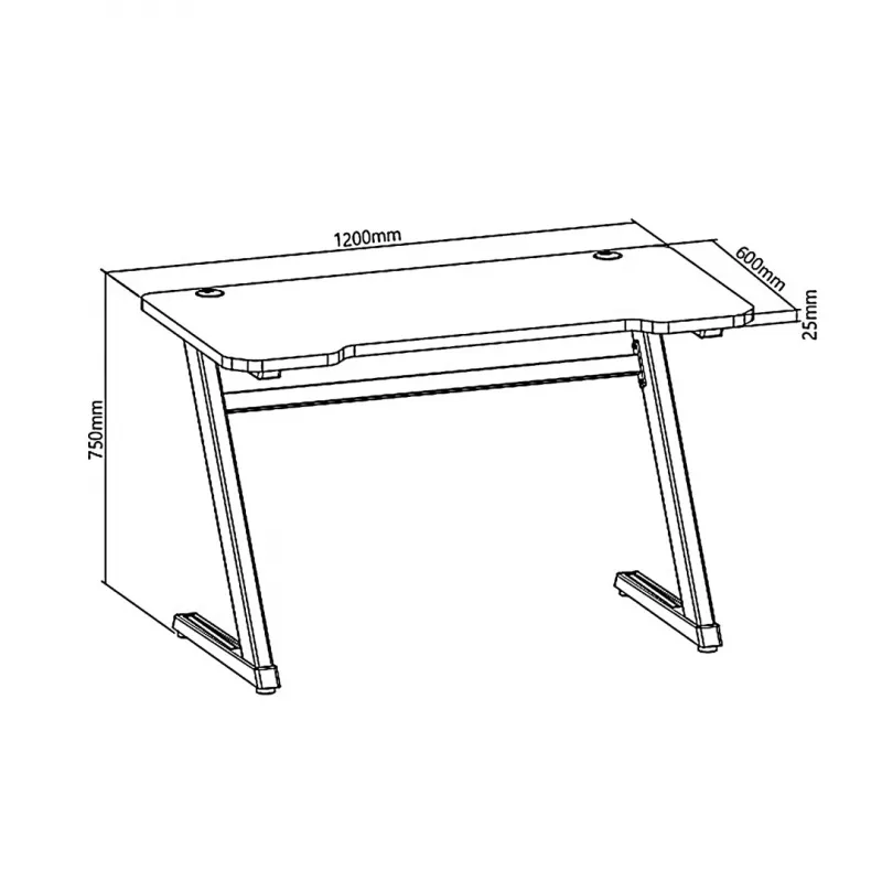 NanoRS RS120 Gaming-Computertisch, modernes Design, leicht und stabil (max. 50 kg Belastung), Schwarz & Orange
