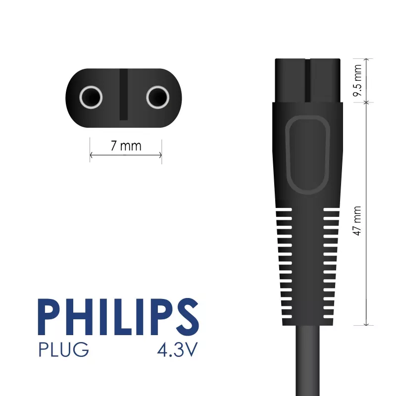 Akyga AK-PD-15 Netzteil für Philips OneBlade / Multigroom, 4,3 V, 700 mA, 3 W, 1,2 m