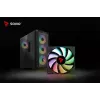 Savio Noctis Glass RGB Cube PC-Gehäuse, ATX/Micro-ATX/Mini-ITX, Front aus Hartglas, RGB-Lüfter, schwarz