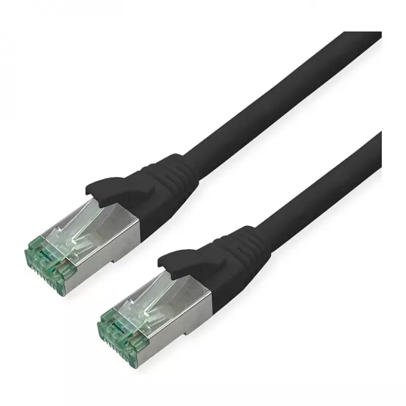 ROLINE RM Patchkabel Cat.6A S/FTP (PiMF), schwarz, 2 m