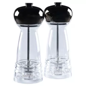 Salter BW12949GEU7 Harper Salz- und Pfeffermühlen-Set, transparent/grau