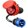 go-e CH-04-31 Adapter für Gemini flex 11 kW, CEE rot 16 A Drehstrom auf CEE blau 16 A, IP55, 0,3 m, Schwarz