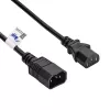 Akyga AK-PC-07A IEC C14 auf IEC C13 Stromverlängerungskabel, 3x 0,75 mm², 3 m, Schwarz