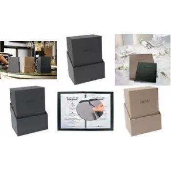 Menümappen sigel SM204 A4 2 Taschen anthrazit, 10er-Pack