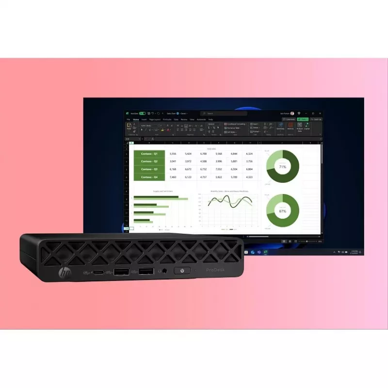 HP ProDesk 4 Mini G1i AI CH7C5ET Mini-PC, Intel Core Ultra 7 265T, 24 GB RAM, 512 GB SSD NVMe, Wi-Fi 6E, Windows 11 Pro