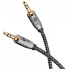 Plus Audio-Verbindungskabel AUX 3,5 mm Stereo (Schwarz/Silber, 2 Meter)