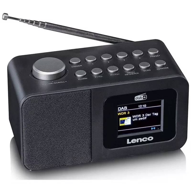 Lenco CR-625BK DAB+/FM Radiowecker mit Bluetooth und kabellosem Laden, schwarz