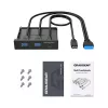 Graugear G-MP01 Multi-Frontblende mit 3-Port-USB-Hub, 1x USB-C 3.2 Gen2 + 2x USB-A 3.0, schwarz