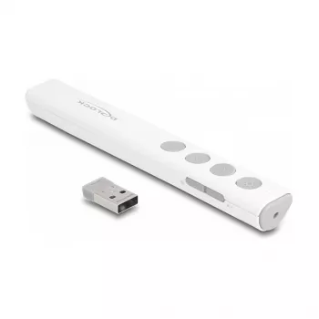 DeLOCK USB Laser Presenter weiß Wireless USB RF Nano Receiver