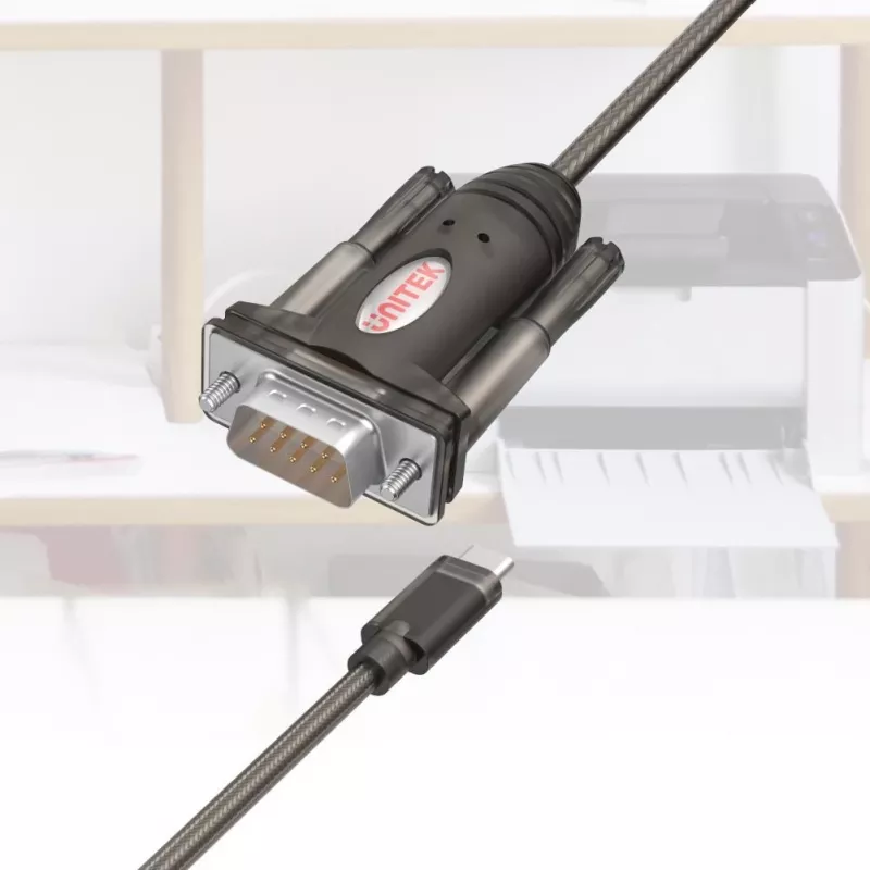 Unitek Y-1105K USB-C-auf-RS-232-Adapter, 1,5 m, schwarz