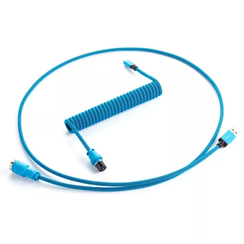 CableMod Classic Spiral-Tastaturkabel CM-CKCA-CK-KK150KK-R, USB-C auf USB-A, 150 cm, Schwarz (Midnight Black)