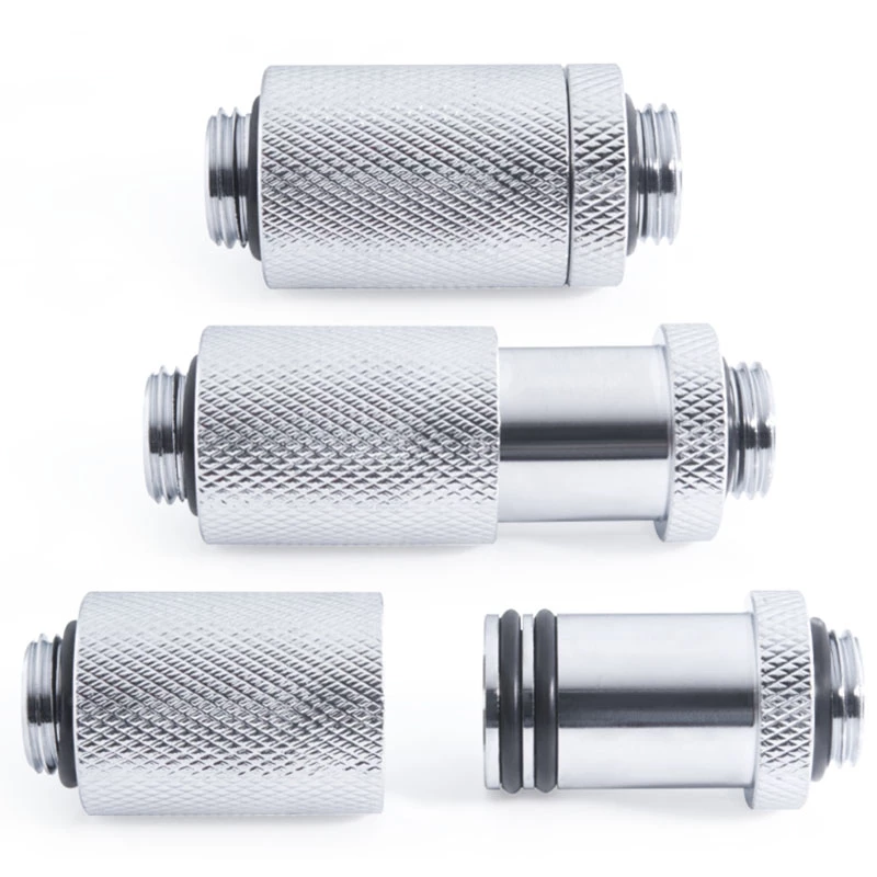 Alphacool ES D-Plug 31,5 mm, G1/4 Zoll Außengewinde auf G1/4 Zoll Außengewinde, Chrom