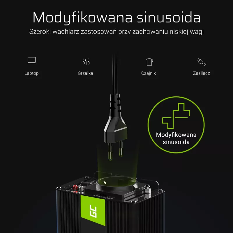 Green Cell INV08 Netzteil/Wechselrichter Outdoor 1000 W Schwarz