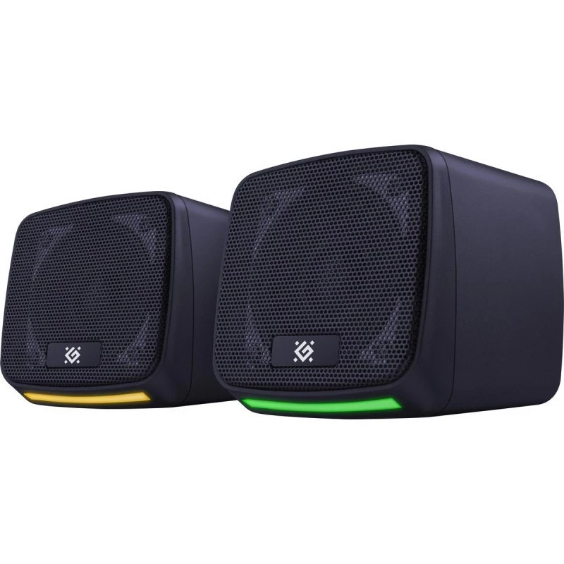 Defender J3 2.0 PC-Lautsprecher, 6 W, LED, USB-Stromversorgung, AUX, 90–20000 Hz, Schwarz