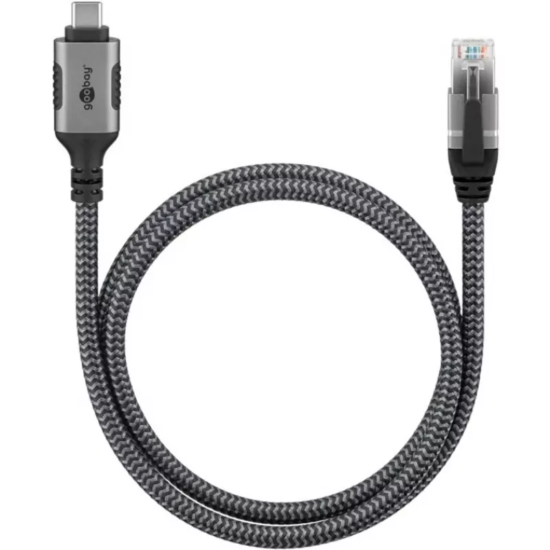 Goobay 70753 USB-C to RJ45 Ethernet CAT 6 Kabel for Stable Wired Internet Connection with Router/Modem/Network Switch/Replaces USB to RJ45 Adapter / 1