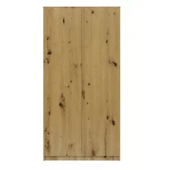 Kleiderschrank Top E Shop SD-90 ART KPL — Eichenfarbener Rahmen, 7 Regale, 2 Türen