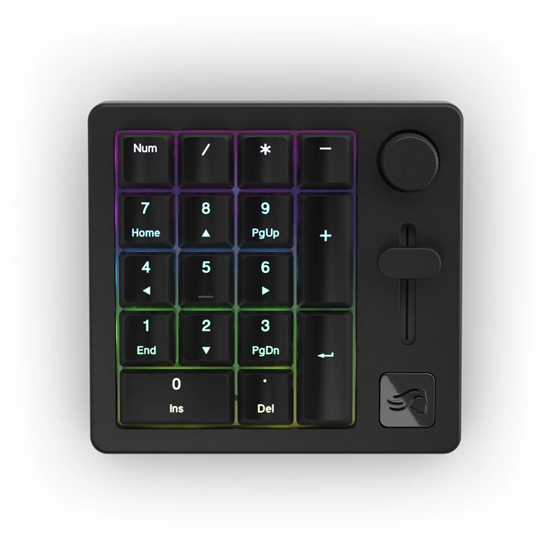 Kabelgebundenes/kabelloses Numpad Triton Glorious GMMK Wireless Numpad — Fox mechanische Schalter, schwarz