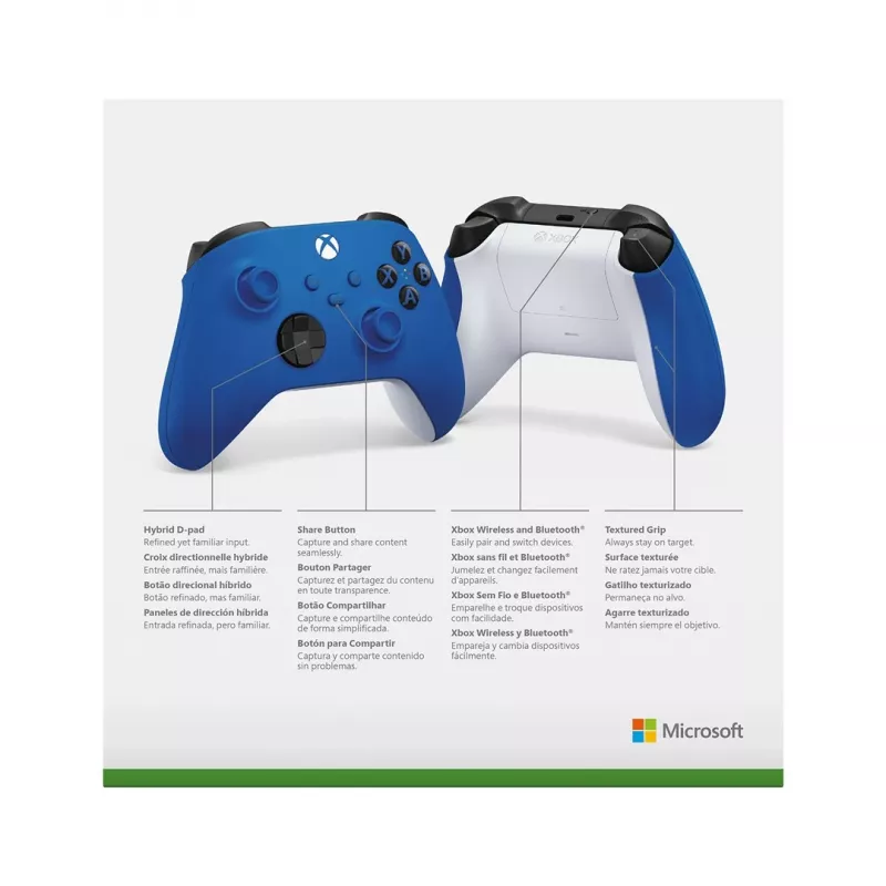 Microsoft Xbox Wireless Controller Blue, White Bluetooth/USB Gamepad Analog/Digital Android, PC, Xbox One, Xbox One S, Xbox One X, Xbox Series S, Xbox Series X, iOS