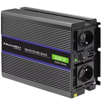 Wechselrichter QOLTEC Monolith 3000 MS Wave, 12V→230V, 1500/3000W, mit USB