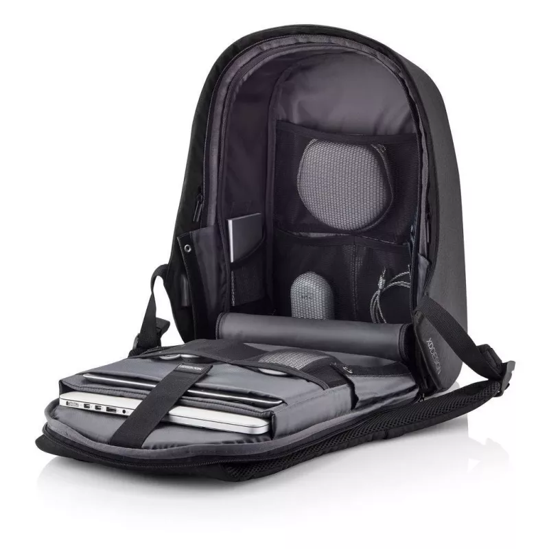 XD Design Bobby Hero XL P705.711 Anti-Diebstahl-Rucksack, 17-Zoll-Laptop, 12,9-Zoll-Tablet, USB-Ladeanschluss, 20 l, Schwarz