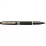 Waterman Expert Tintenroller, fein (F), Schwarz lackiert, GT