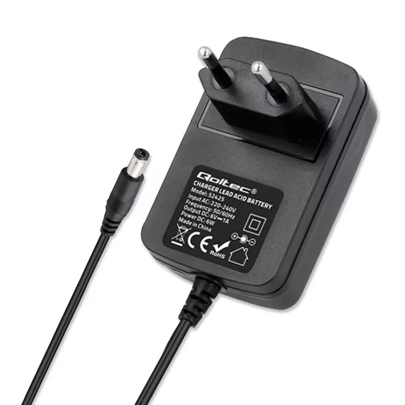 Batterieladegerät QOLTEC Charger AGM GEL STD 6V 1A für 6V Blei-Säure-Batterien, AGM und Gel