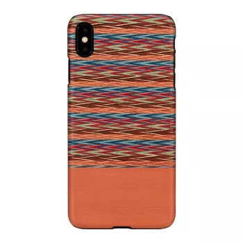 Handyhülle man and wood für iPhone X/XS — braunes Karomuster mit schwarzen Akzenten