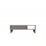 Couchtisch cama meble LOTTA 110 — rechteckig, 1100×600×350 mm, weißes Gestell mit Sonoma-Eiche-Tischplatte
