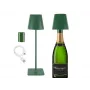 Beper P201UTP115 wiederaufladbare LED-Tischleuchte, 1,5 W, Touch-Schalter, dimmbar, 33-mm-Flaschenadapter, wasserbeständig, Grün
