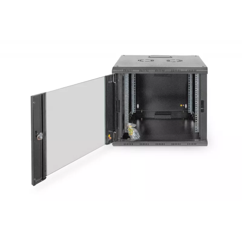 DIGITUS Professional Unique DN-19 09U-6/6-SW - Schrank - Netzwerkschrank - geeignet für Wandmontage - Schwarz, RAL 9005 - 9U - 48,3 cm (19) (DN-19 09U-6/6-SW)